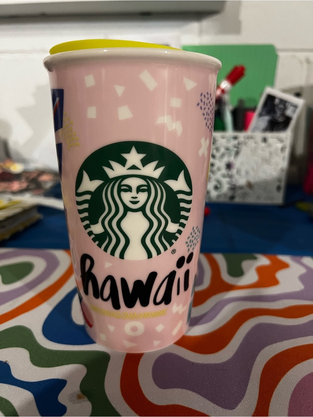 Starbucks Hawaii Pink Ceramic Travel Cup Mug